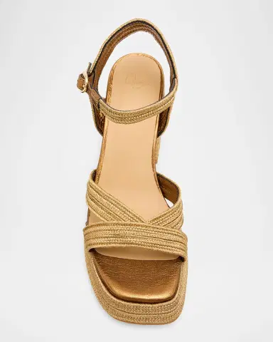 Castañer Valle Metallic Raffia Platform Sandals | Thumbnail 6 Castañer Valle Metallic Raffia Platform Sandals | Thumbnail 6