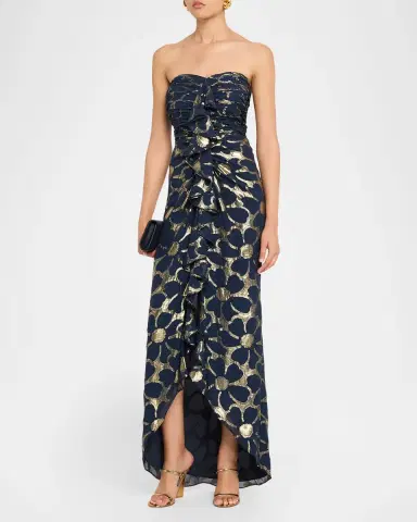 Ramy Brook Daisy Goldie Strapless Floral Jacquard Gown | Thumbnail 4 Ramy Brook Daisy Goldie Strapless Floral Jacquard Gown | Thumbnail 4
