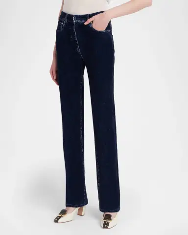 Ferragamo Flocked Velvet Straight-Leg Jeans | Thumbnail 4 Ferragamo Flocked Velvet Straight-Leg Jeans | Thumbnail 4