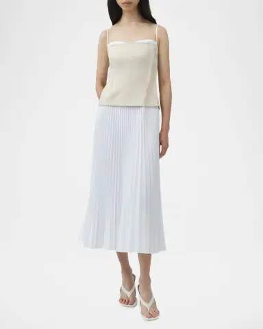 SIMKHAI Duval Linen-Blend Bustier Midi Dress | Thumbnail 2 SIMKHAI Duval Linen-Blend Bustier Midi Dress | Thumbnail 2