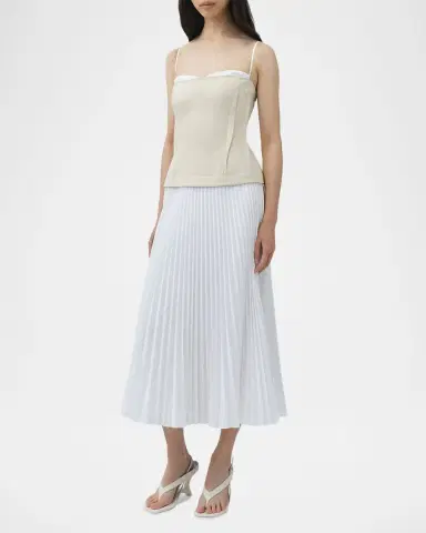 SIMKHAI Duval Linen-Blend Bustier Midi Dress | Thumbnail 4 SIMKHAI Duval Linen-Blend Bustier Midi Dress | Thumbnail 4