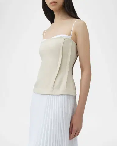SIMKHAI Duval Linen-Blend Bustier Midi Dress | Thumbnail 5 SIMKHAI Duval Linen-Blend Bustier Midi Dress | Thumbnail 5