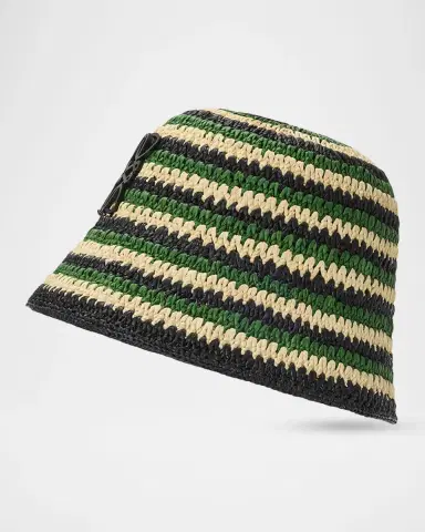 Loewe Anagram triped Raffia Bucket Hat | Thumbnail 3 Loewe Anagram triped Raffia Bucket Hat | Thumbnail 3