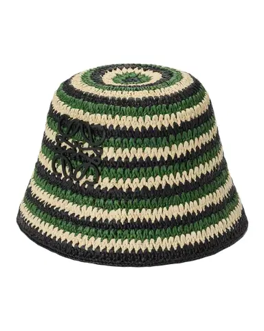 Loewe Anagram triped Raffia Bucket Hat | Thumbnail 1 Loewe Anagram triped Raffia Bucket Hat | Thumbnail 1
