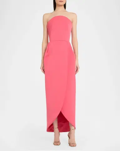 Oscar de la Renta Strapless Faille Tulip Gown | Thumbnail 2 Oscar de la Renta Strapless Faille Tulip Gown | Thumbnail 2