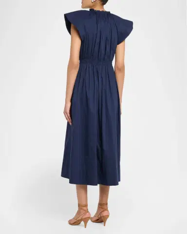 Tanya Taylor Ivana Smocked Cotton-Blend Midi Dress | Thumbnail 2 Tanya Taylor Ivana Smocked Cotton-Blend Midi Dress | Thumbnail 2
