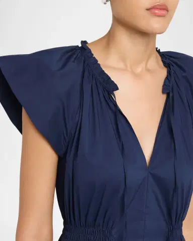 Tanya Taylor Ivana Smocked Cotton-Blend Midi Dress | Thumbnail 4 Tanya Taylor Ivana Smocked Cotton-Blend Midi Dress | Thumbnail 4
