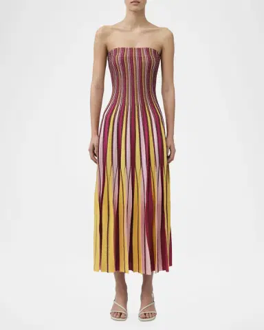 Simkhai Soleil Striped Strapless Midi Dress | Thumbnail 2 Simkhai Soleil Striped Strapless Midi Dress | Thumbnail 2