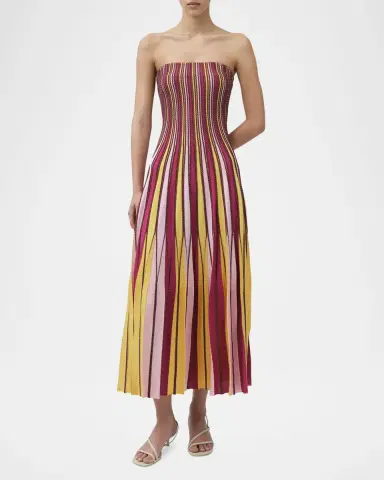 Simkhai Soleil Striped Strapless Midi Dress | Thumbnail 4 Simkhai Soleil Striped Strapless Midi Dress | Thumbnail 4