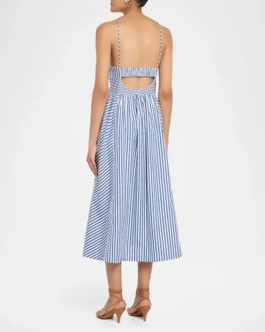 Tanya Taylor Vivien Cotton Stripe Spaghetti-Strap Midi Dress | Thumbnail 3 Tanya Taylor Vivien Cotton Stripe Spaghetti-Strap Midi Dress | Thumbnail 3
