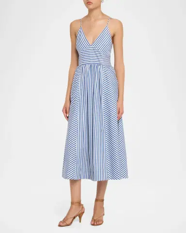 Tanya Taylor Vivien Cotton Stripe Spaghetti-Strap Midi Dress | Thumbnail 4 Tanya Taylor Vivien Cotton Stripe Spaghetti-Strap Midi Dress | Thumbnail 4