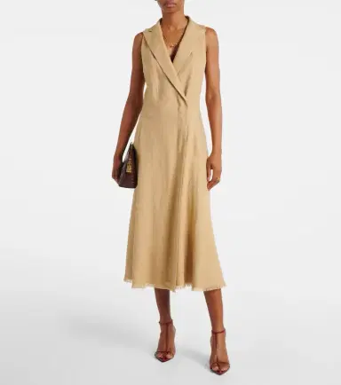 Ralph Lauren Collection Silk and linen midi dress | Thumbnail 3 Ralph Lauren Collection Silk and linen midi dress | Thumbnail 3