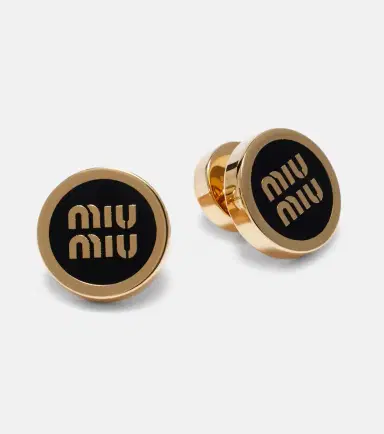 Miu Miu Logo stud earrings | Thumbnail 2 Miu Miu Logo stud earrings | Thumbnail 2