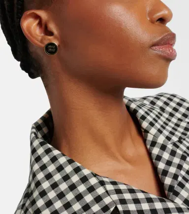 Miu Miu Logo stud earrings | Thumbnail 6 Miu Miu Logo stud earrings | Thumbnail 6