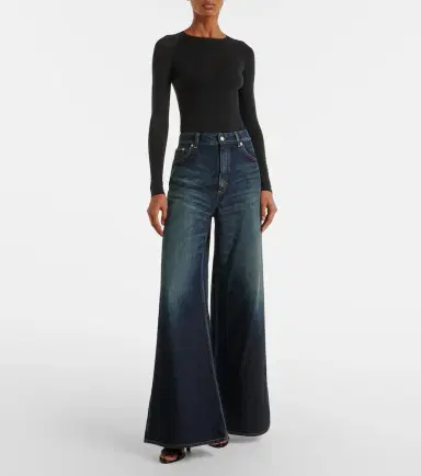 Alaia Alaïa Faded wide-leg jeans | Thumbnail 5 Alaia Alaïa Faded wide-leg jeans | Thumbnail 5