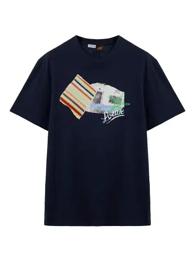 LOEWE Men's x Paula's Ibiza Relaxed-Fit Crewneck T-Shirt - Navy Blue | Thumbnail 1 LOEWE Men's x Paula's Ibiza Relaxed-Fit Crewneck T-Shirt - Navy Blue | Thumbnail 1