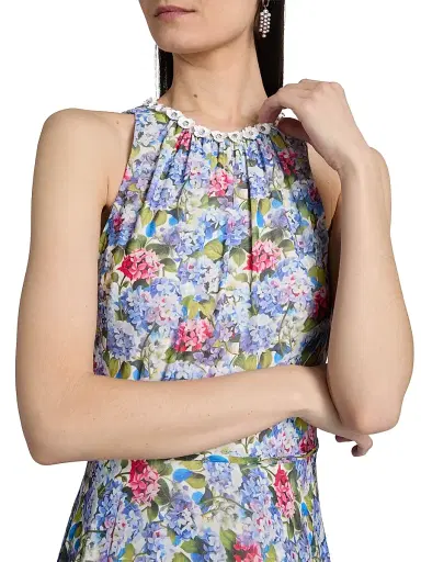 Teri Jon by Rickie Freeman Women's Floral Ruffled Chiffon Gown - Purple Multi - Size 18 | Thumbnail 6 Teri Jon by Rickie Freeman Women's Floral Ruffled Chiffon Gown - Purple Multi - Size 18 | Thumbnail 6