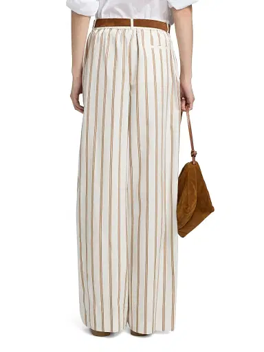TWP Women's Hudson Striped Cotton Wide-Leg Pants - White Khaki | Thumbnail 5 TWP Women's Hudson Striped Cotton Wide-Leg Pants - White Khaki | Thumbnail 5