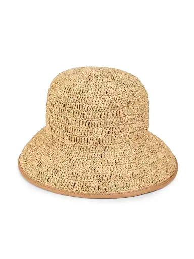 Vince Women's Crochet Raffia Bucket Hat - Natural | Thumbnail 2 Vince Women's Crochet Raffia Bucket Hat - Natural | Thumbnail 2
