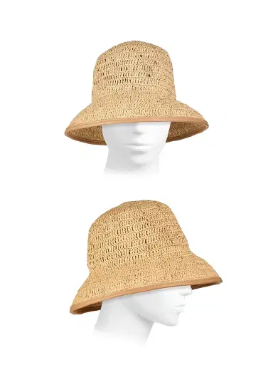 Vince Women's Crochet Raffia Bucket Hat - Natural | Thumbnail 3 Vince Women's Crochet Raffia Bucket Hat - Natural | Thumbnail 3