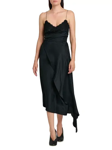 MOSCHINO Women's Lace & Satin Wrap-Style Dress | Thumbnail 2 MOSCHINO Women's Lace & Satin Wrap-Style Dress | Thumbnail 2