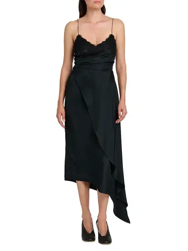 MOSCHINO Women's Lace & Satin Wrap-Style Dress | Thumbnail 3 MOSCHINO Women's Lace & Satin Wrap-Style Dress | Thumbnail 3