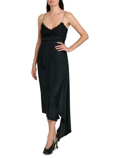 MOSCHINO Women's Lace & Satin Wrap-Style Dress | Thumbnail 4 MOSCHINO Women's Lace & Satin Wrap-Style Dress | Thumbnail 4