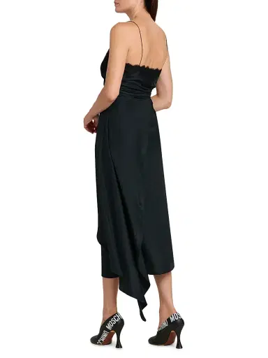 MOSCHINO Women's Lace & Satin Wrap-Style Dress | Thumbnail 5 MOSCHINO Women's Lace & Satin Wrap-Style Dress | Thumbnail 5