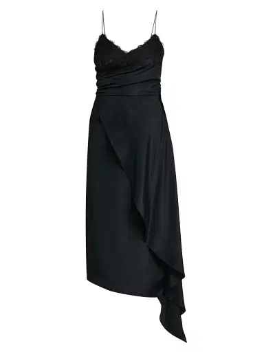 MOSCHINO Women's Lace & Satin Wrap-Style Dress | Thumbnail 1 MOSCHINO Women's Lace & Satin Wrap-Style Dress | Thumbnail 1