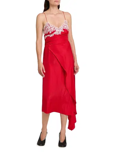 MOSCHINO Women's Lace & Satin Wrap-Style Dress | Thumbnail 3 MOSCHINO Women's Lace & Satin Wrap-Style Dress | Thumbnail 3