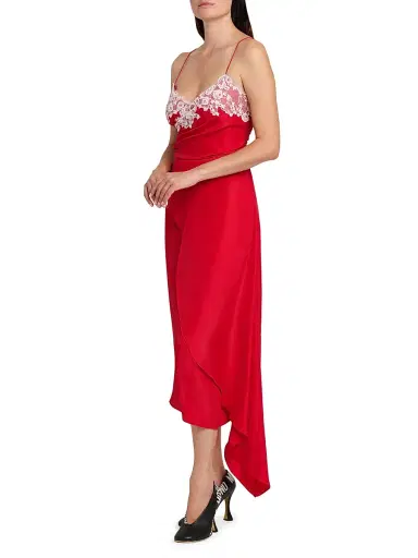 MOSCHINO Women's Lace & Satin Wrap-Style Dress | Thumbnail 4 MOSCHINO Women's Lace & Satin Wrap-Style Dress | Thumbnail 4