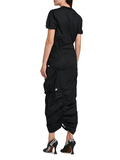 MOSCHINO Women's Drawcord Stretch-Cotton Midi-Dress - Multi Black | Thumbnail 5 MOSCHINO Women's Drawcord Stretch-Cotton Midi-Dress - Multi Black | Thumbnail 5