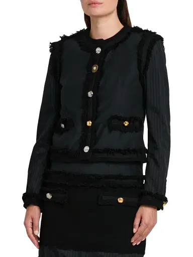 MOSCHINO Women's Stretch Boucle Lady Jacket | Thumbnail 4 MOSCHINO Women's Stretch Boucle Lady Jacket | Thumbnail 4