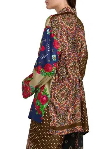 MOSCHINO Women's Mixed Floral Satin Blouse - Multi Color - Size Small | Thumbnail 5 MOSCHINO Women's Mixed Floral Satin Blouse - Multi Color - Size Small | Thumbnail 5