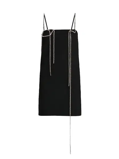MOSCHINO Women's Rhinestone Chain Minidress - Black - Size 12 | Thumbnail 1 MOSCHINO Women's Rhinestone Chain Minidress - Black - Size 12 | Thumbnail 1