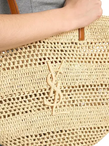 Saint Laurent Women's Panier Tote Bag in Raffia - Natural | Thumbnail 6 Saint Laurent Women's Panier Tote Bag in Raffia - Natural | Thumbnail 6