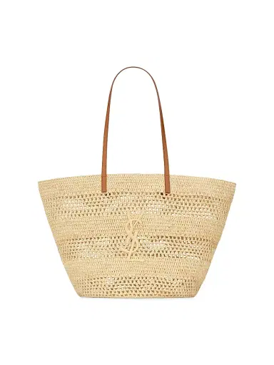 Saint Laurent Women's Panier Tote Bag in Raffia - Natural | Thumbnail 1 Saint Laurent Women's Panier Tote Bag in Raffia - Natural | Thumbnail 1