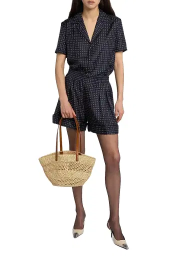 Saint Laurent Women's Panier Tote Bag in Raffia - Natural | Thumbnail 2 Saint Laurent Women's Panier Tote Bag in Raffia - Natural | Thumbnail 2