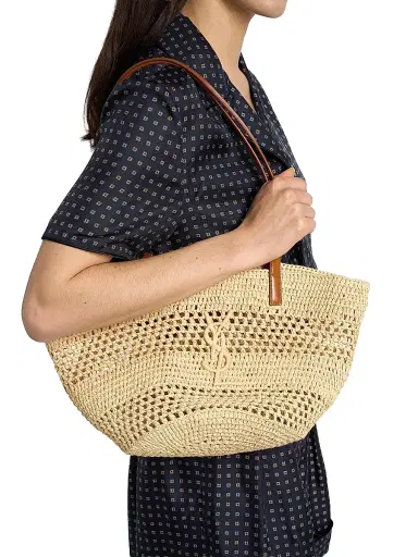 Saint Laurent Women's Panier Tote Bag in Raffia - Natural | Thumbnail 3 Saint Laurent Women's Panier Tote Bag in Raffia - Natural | Thumbnail 3