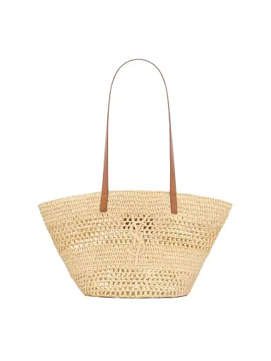 Saint Laurent Women's Panier Tote Bag in Raffia - Natural | Thumbnail 1 Saint Laurent Women's Panier Tote Bag in Raffia - Natural | Thumbnail 1