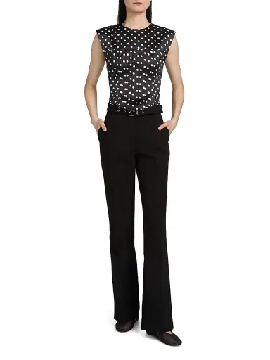 Ganni Women's Bonded Crepe Belted Pants | Thumbnail 2 Ganni Women's Bonded Crepe Belted Pants | Thumbnail 2