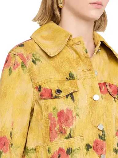 Ganni Women's Floral Print Denim Jacket - Vibrant Yellow - Size 14 | Thumbnail 5 Ganni Women's Floral Print Denim Jacket - Vibrant Yellow - Size 14 | Thumbnail 5