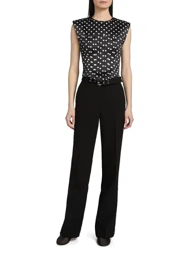 Ganni Women's Polka Dot Double Satin Corset Top - Black - Size 4 | Thumbnail 2 Ganni Women's Polka Dot Double Satin Corset Top - Black - Size 4 | Thumbnail 2
