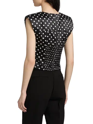 Ganni Women's Polka Dot Double Satin Corset Top - Black - Size 4 | Thumbnail 5 Ganni Women's Polka Dot Double Satin Corset Top - Black - Size 4 | Thumbnail 5