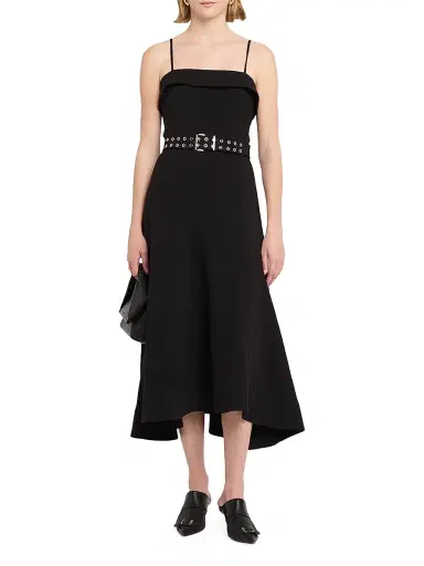 Ganni Women's Twill Suiting Midi-Dress - Black | Thumbnail 2 Ganni Women's Twill Suiting Midi-Dress - Black | Thumbnail 2