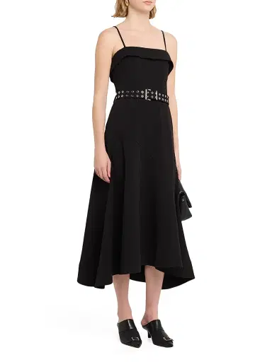Ganni Women's Twill Suiting Midi-Dress - Black | Thumbnail 3 Ganni Women's Twill Suiting Midi-Dress - Black | Thumbnail 3