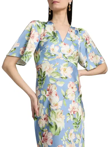 SACHIN & BABI Women's Sabette Floral-Print Satin Maxi Dress - Twilight Camellias - Size 0 | Thumbnail 6 SACHIN & BABI Women's Sabette Floral-Print Satin Maxi Dress - Twilight Camellias - Size 0 | Thumbnail 6