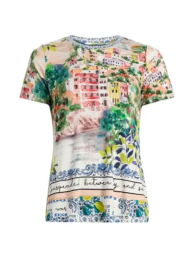 Johnny Was Women's The Janie Printed Crewneck T-Shirt - Olympe Scarf | Thumbnail 1 Johnny Was Women's The Janie Printed Crewneck T-Shirt - Olympe Scarf | Thumbnail 1
