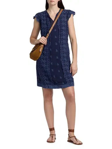 Johnny Was Women's Daisy Embroidered Eyelet Minidress - Blue Night | Thumbnail 2 Johnny Was Women's Daisy Embroidered Eyelet Minidress - Blue Night | Thumbnail 2