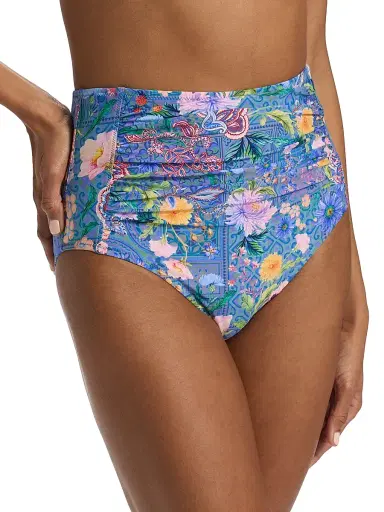 Johnny Was Women's Lilliana High-Waisted Ruched Bikini Bottom - Lilliana - Size Large | Thumbnail 5 Johnny Was Women's Lilliana High-Waisted Ruched Bikini Bottom - Lilliana - Size Large | Thumbnail 5
